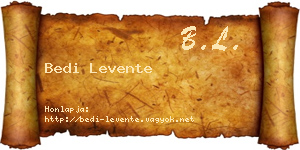 Bedi Levente névjegykártya