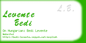 levente bedi business card